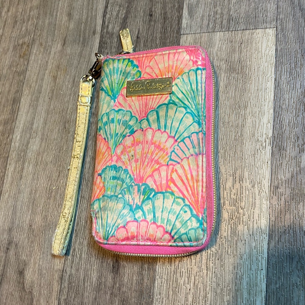 Lily Pulitzer Pink Green Wristlet Wallet